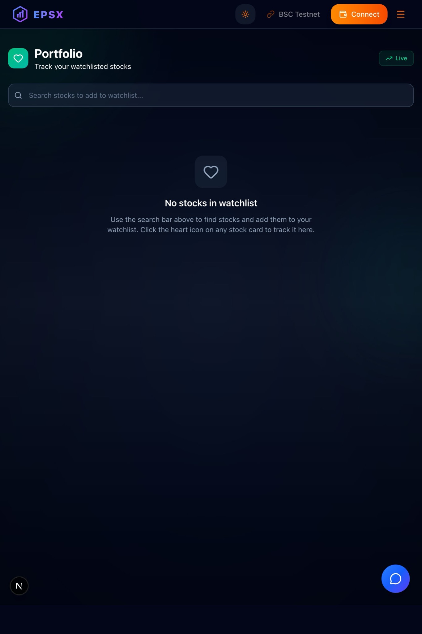 EPSX portfolio screen capture